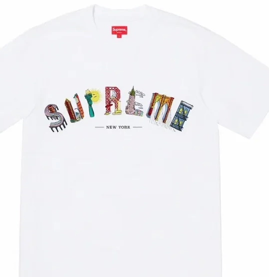 and T-shirt L White Black S Rainbow Arc 19SS Tee Embroidery City City Short Logo Arc sleeved XL M 0716